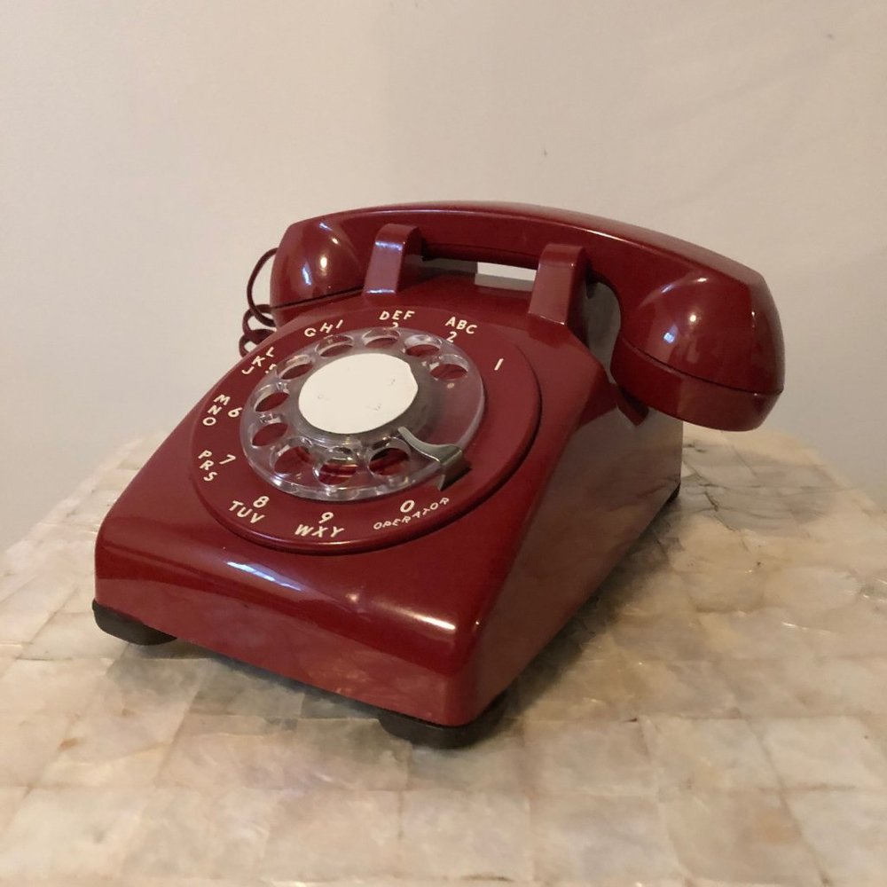 Scarlet Red Antique Rotary Phone
